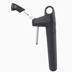 Coravin wine opener with a removable top, featuring a needle for pouring wine without cork damage.